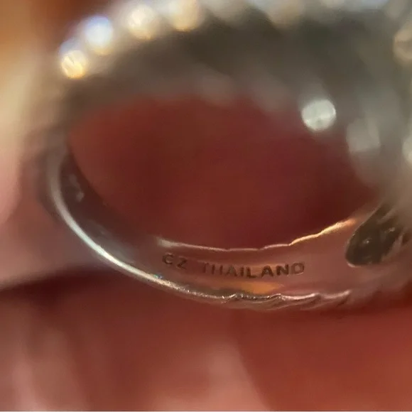 Judith Ripka Sterling Silver Heart Diamonique Pave Ring Size 7 - Picture 9 of 10